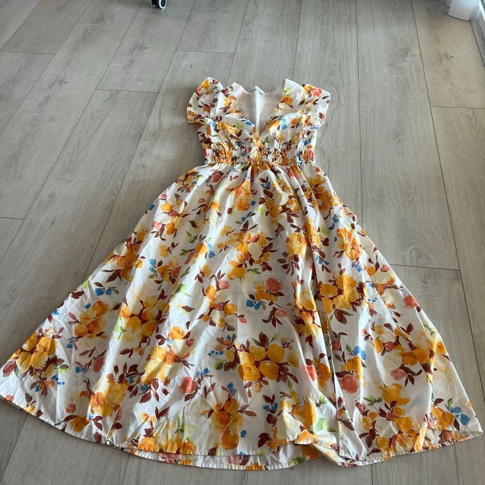 Abercrombie & Fitch Flutter Sleeve Midi Dress Siz… - image 1